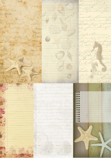seaside vintage paper