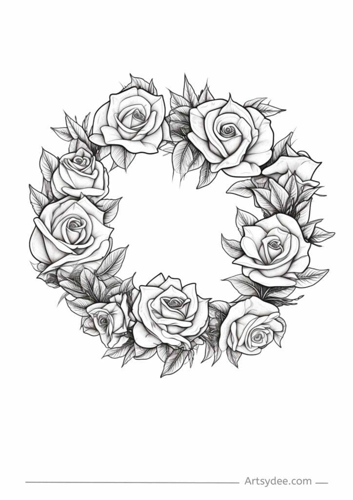 Rose Wreath Printable
