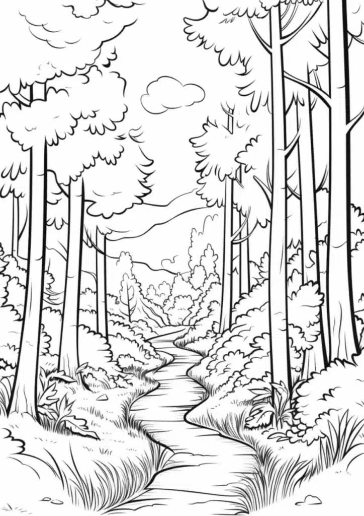 Forest Watercolor Stencil Template