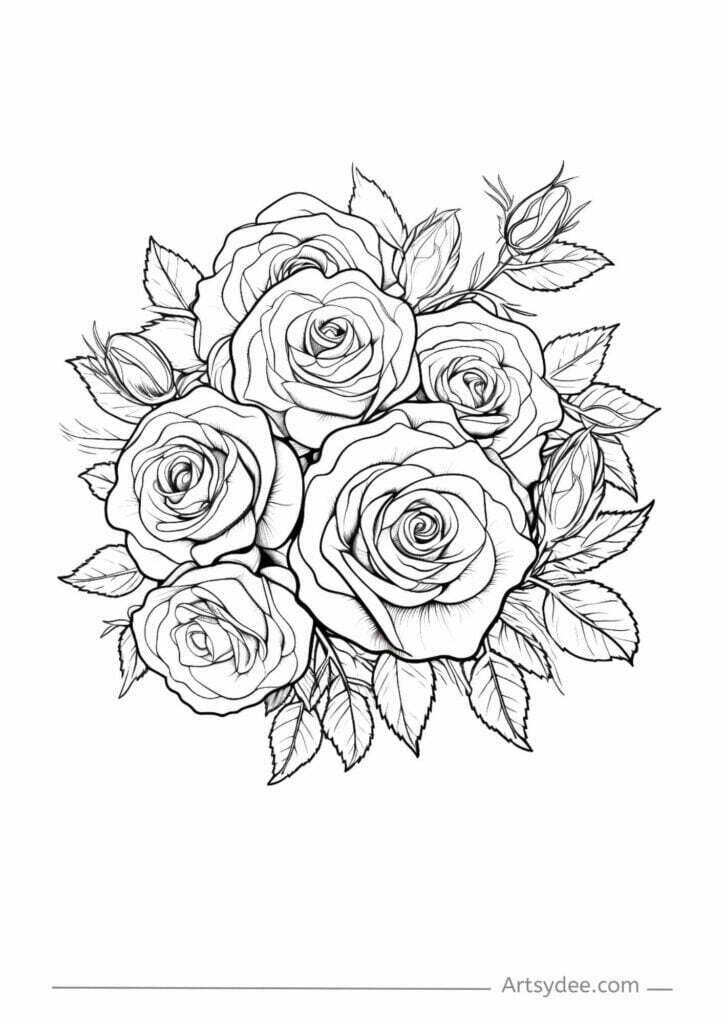 Rose Bouquet Template