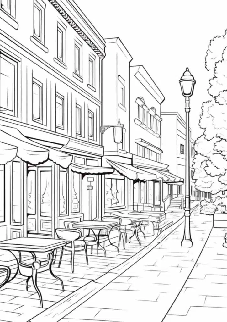 Street Scene Stencil for watercolor