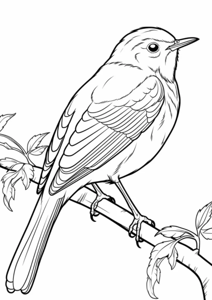 Bird Watercolor Template
