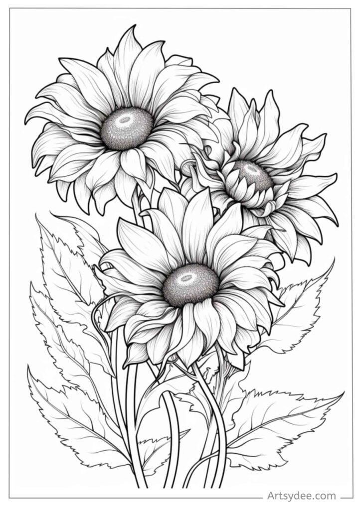 free sunflower printable