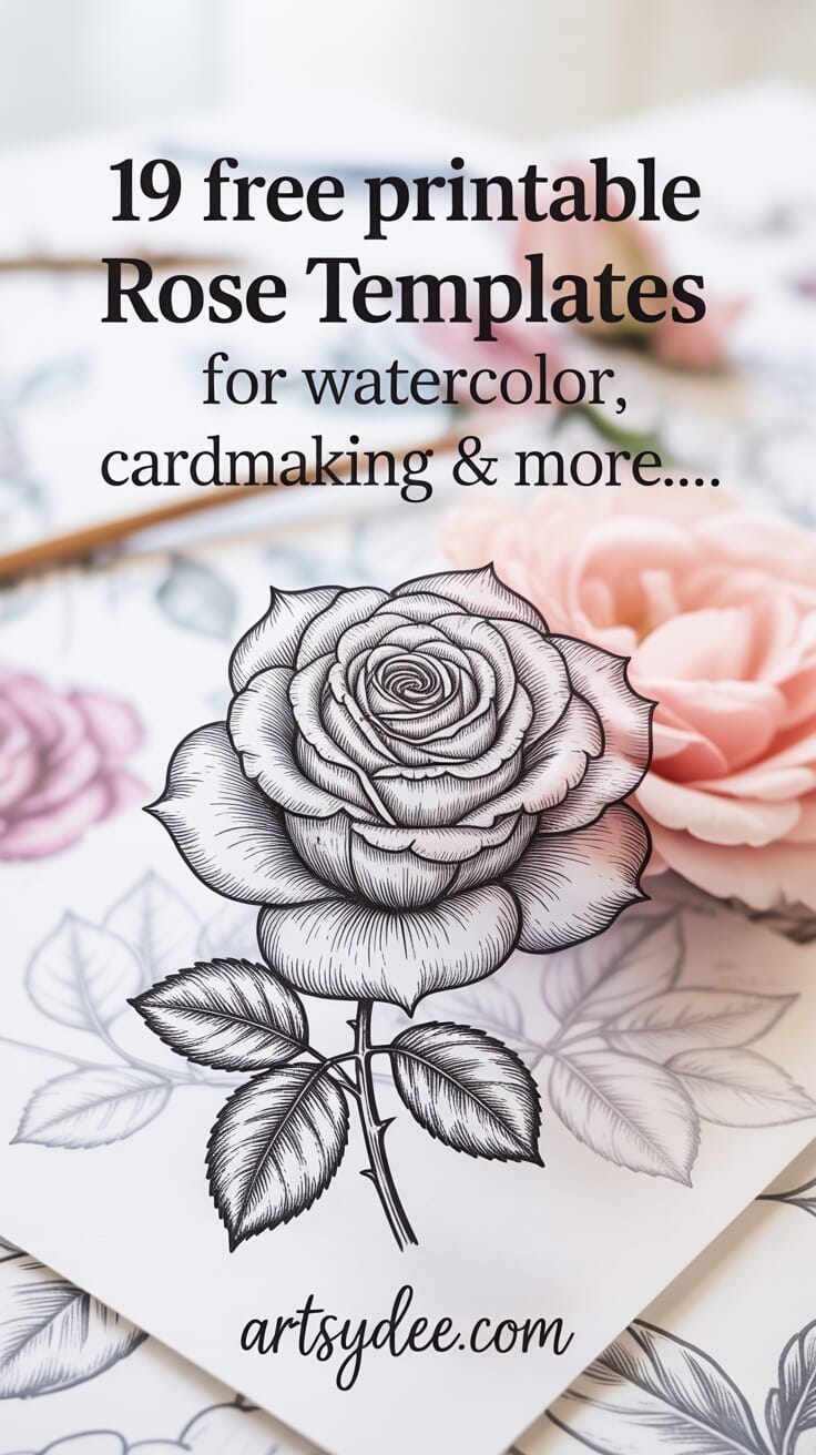 19 Free Rose Printables for Your Creative Arts & Craft Projects ...