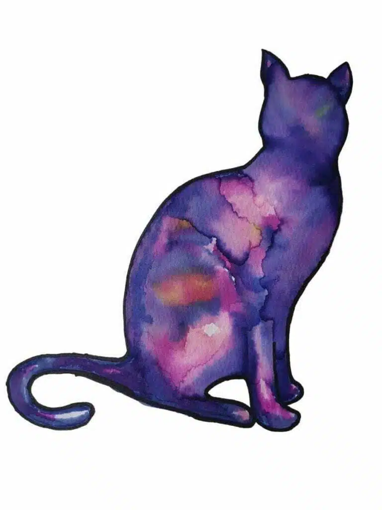 watercolor brush pen cat