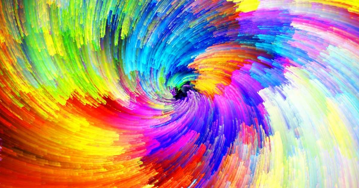 digital rainbow paint swirl