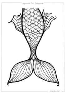 20+ FREE Printable Mermaid Tail Templates! - Artsydee - Drawing ...