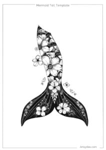 20+ FREE Printable Mermaid Tail Templates! - Artsydee - Drawing ...