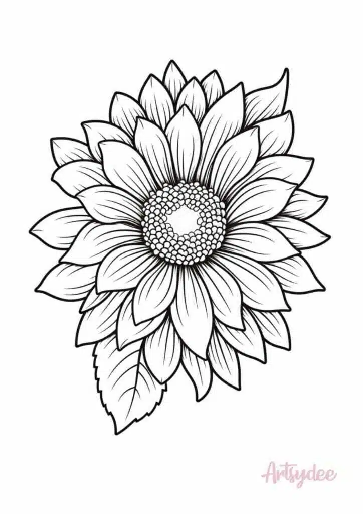 Sunflower Petals Flower Template