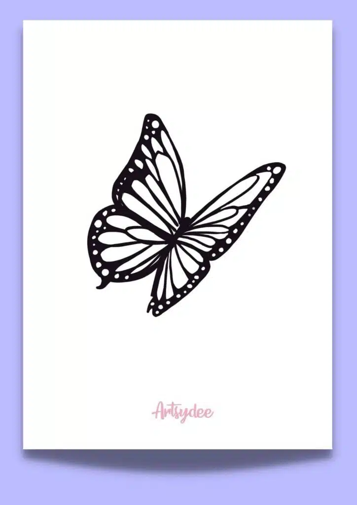 butterfly in flight stencil template