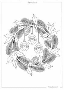 17 Festive Christmas Wreath Template Printables (FREE PDF!) – Artsydee ...