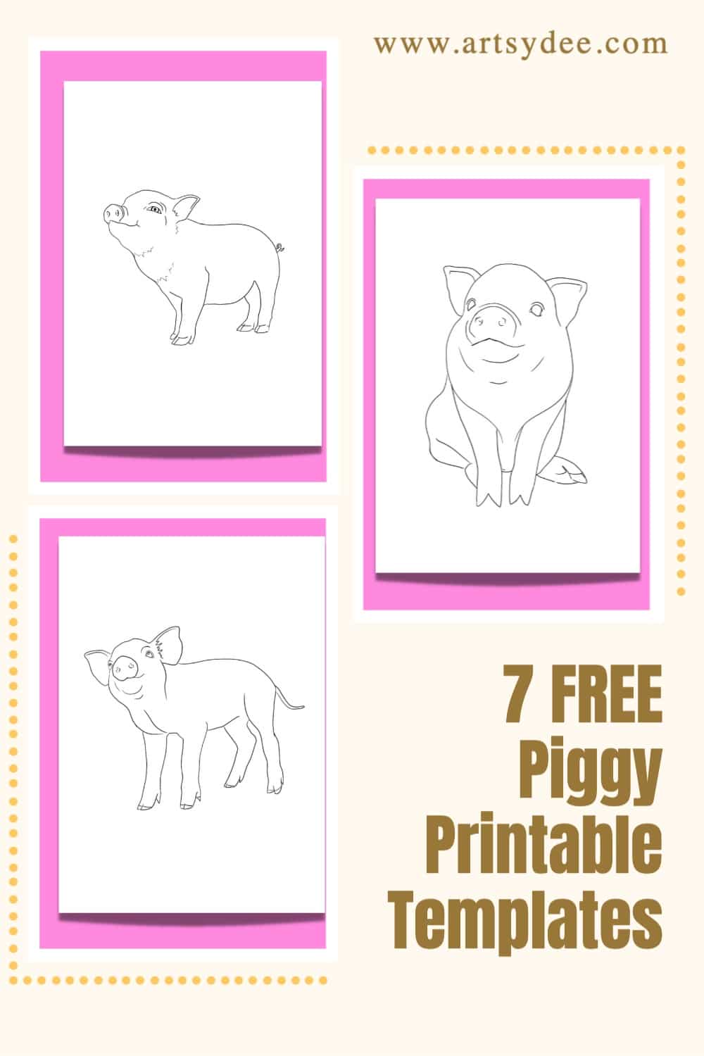 7 FREE Pig Template Printables Artsydee Drawing Painting Craft
