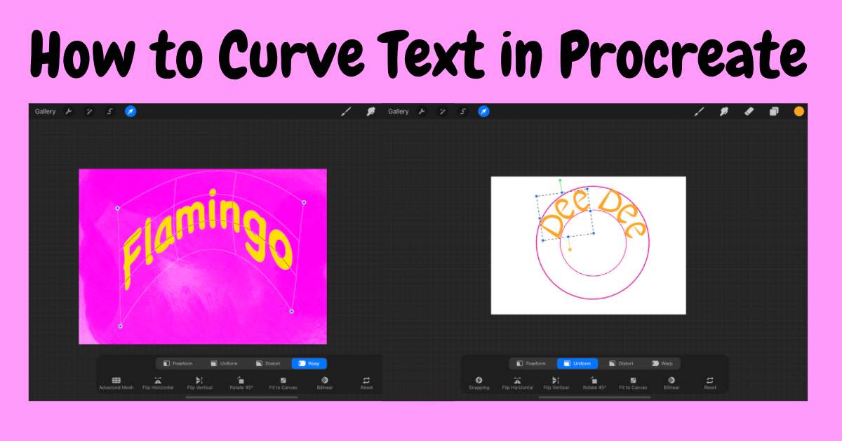 how to curve text in procreate
