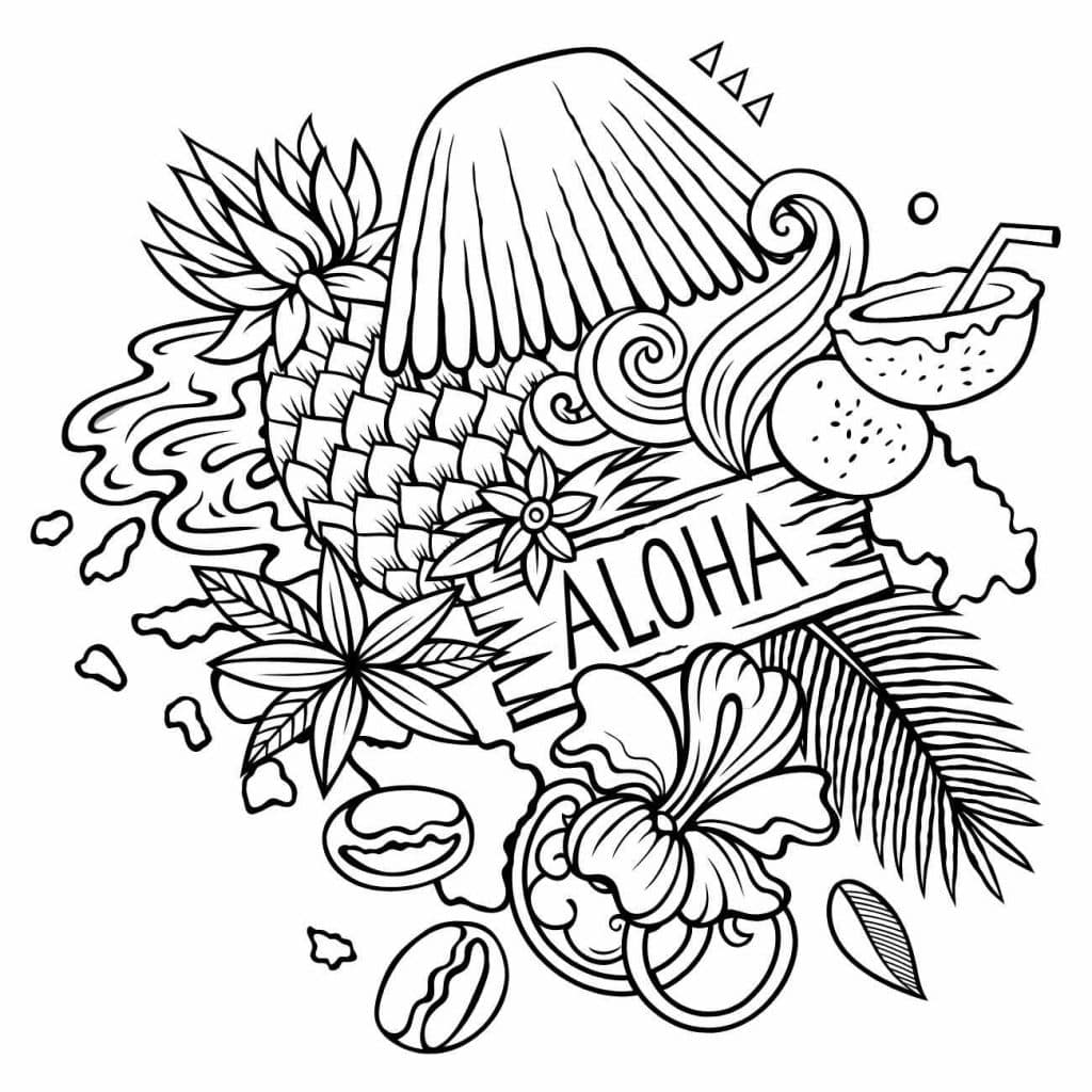 tropical designs to draw hawaii