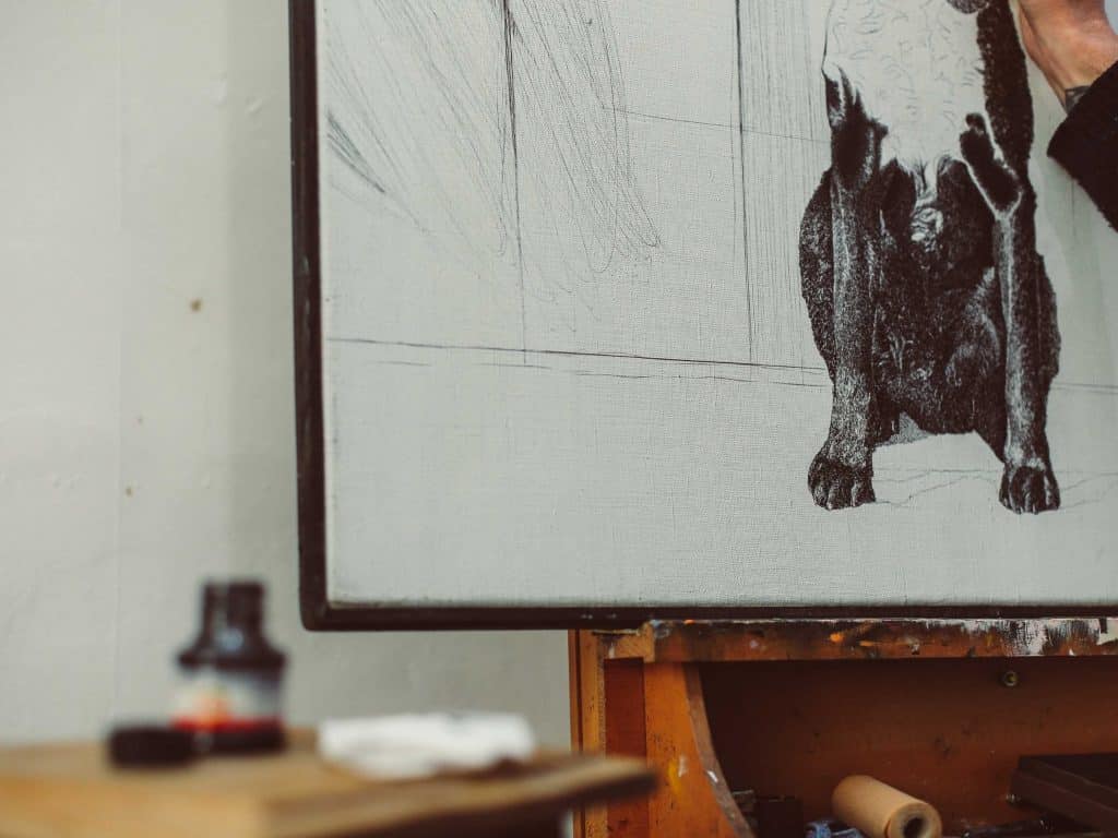 best paper for ink drawing dog