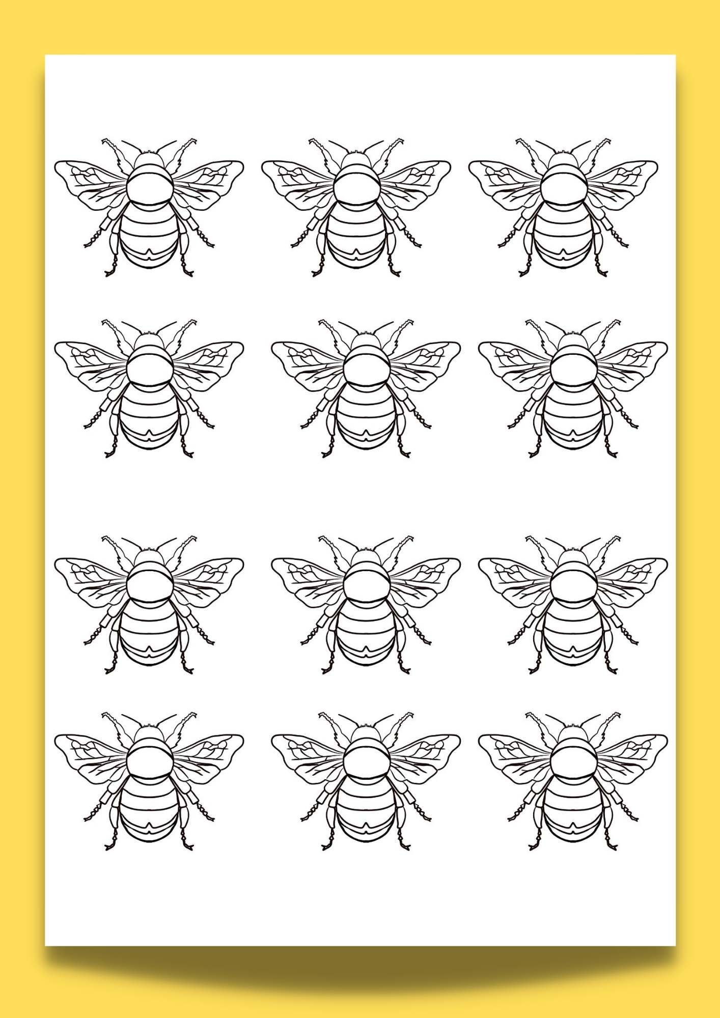 3 x Free Printable Bumble Bees - Artsydee - Drawing, Painting, Craft ...