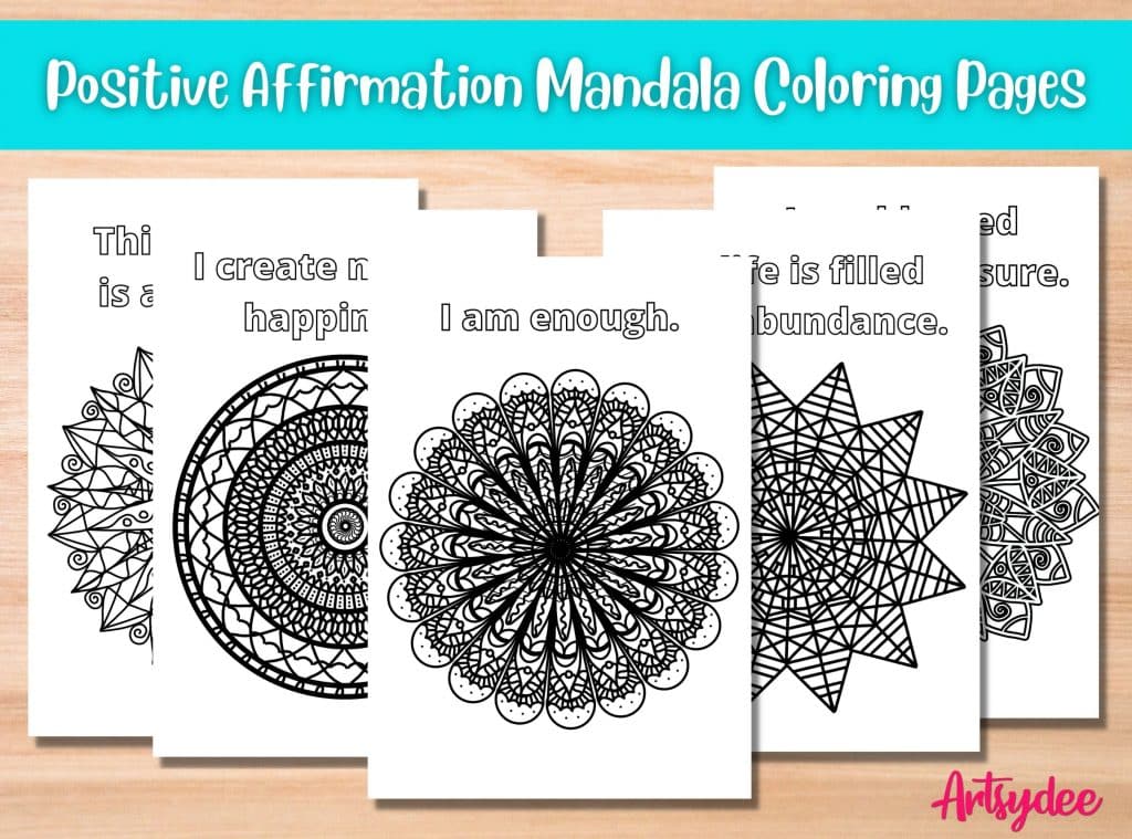 Positive Affirmation Mandala Procreate Coloring Pages
