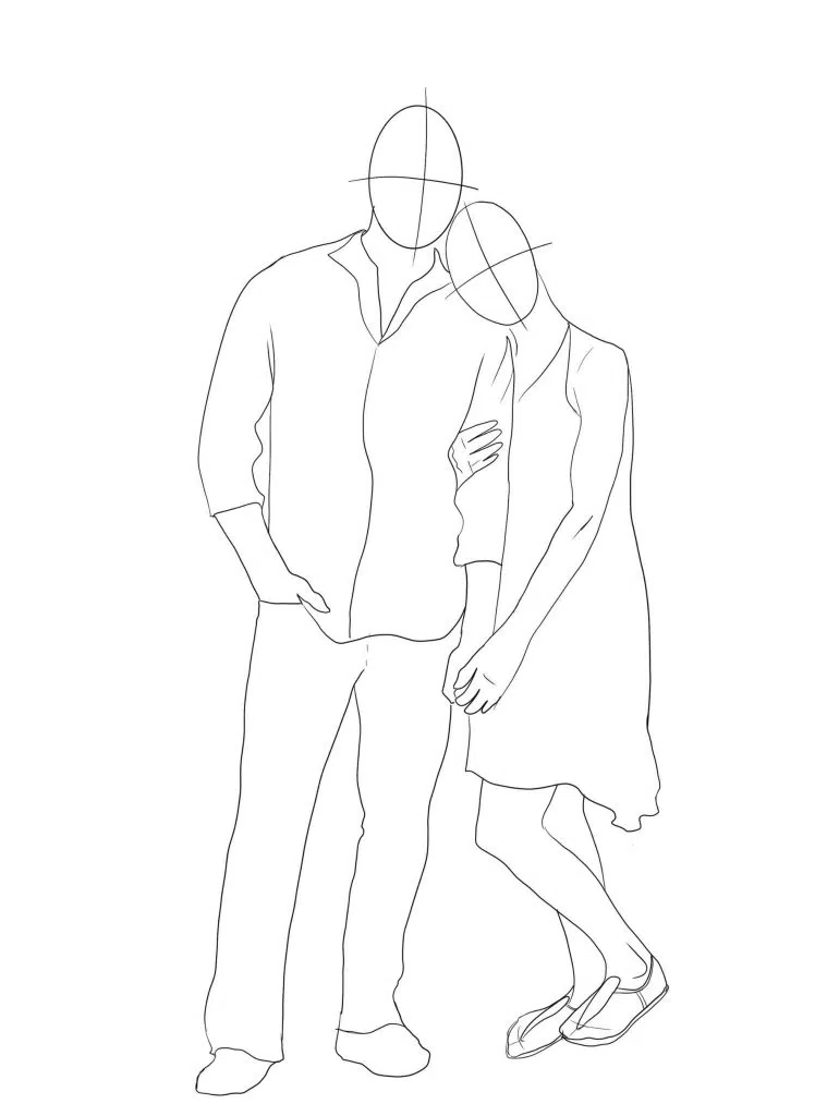 2,400+ Drawing Of Romantic Couple Poses Stock Illustrations, Royalty-Free  Vector Graphics & Clip Art - iStock