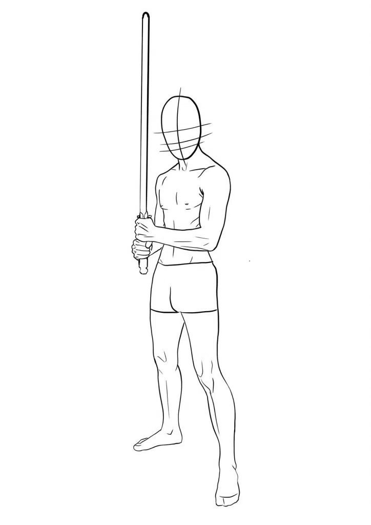 Standing Pose Anime Body Outline