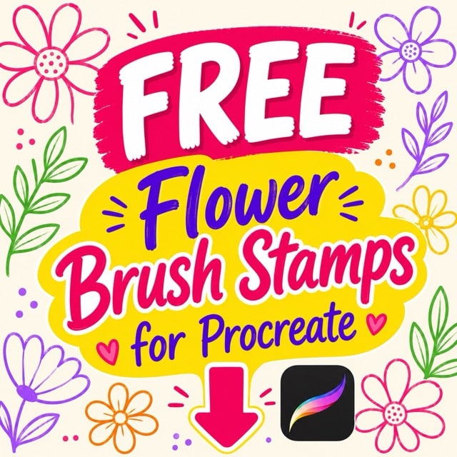 flower brush stamp for procreate feature image