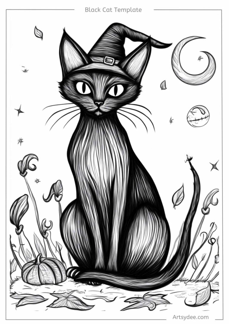 Looking for a Black Cat Template? 16 Free Cute and Spooky Printables ...