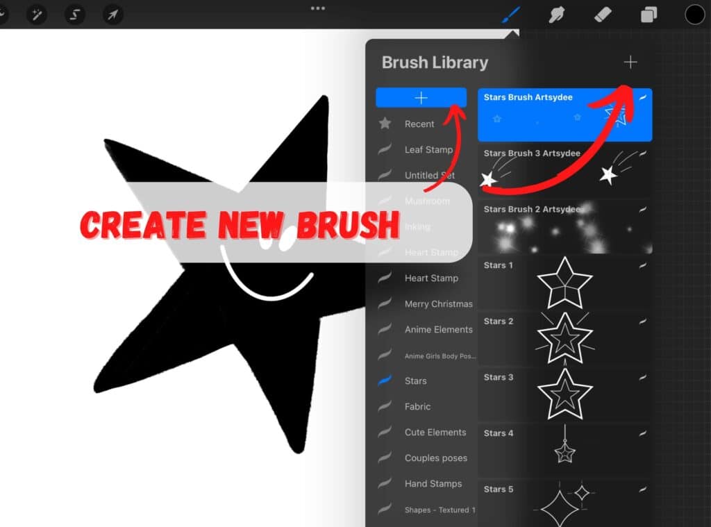 procreate star stamp brush free