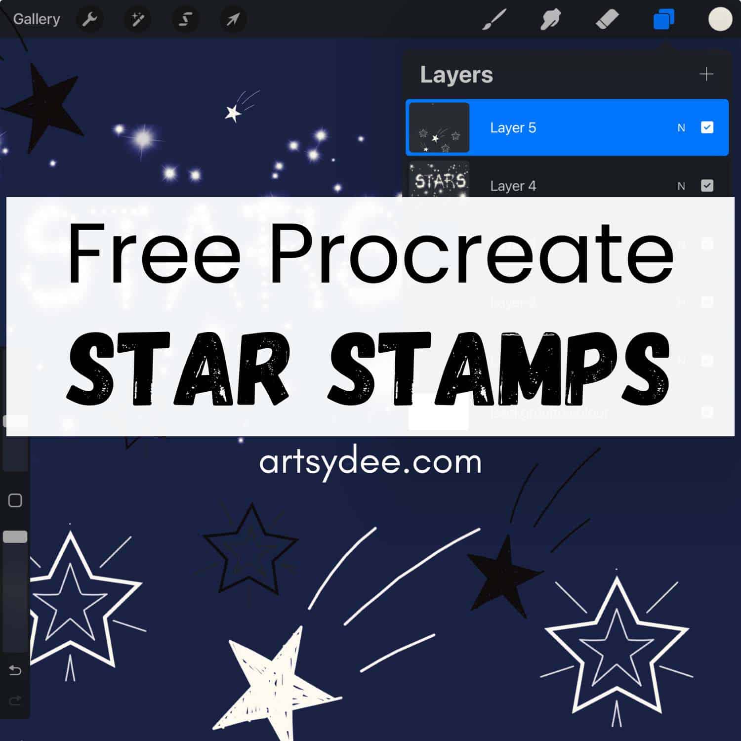 procreate star stamp