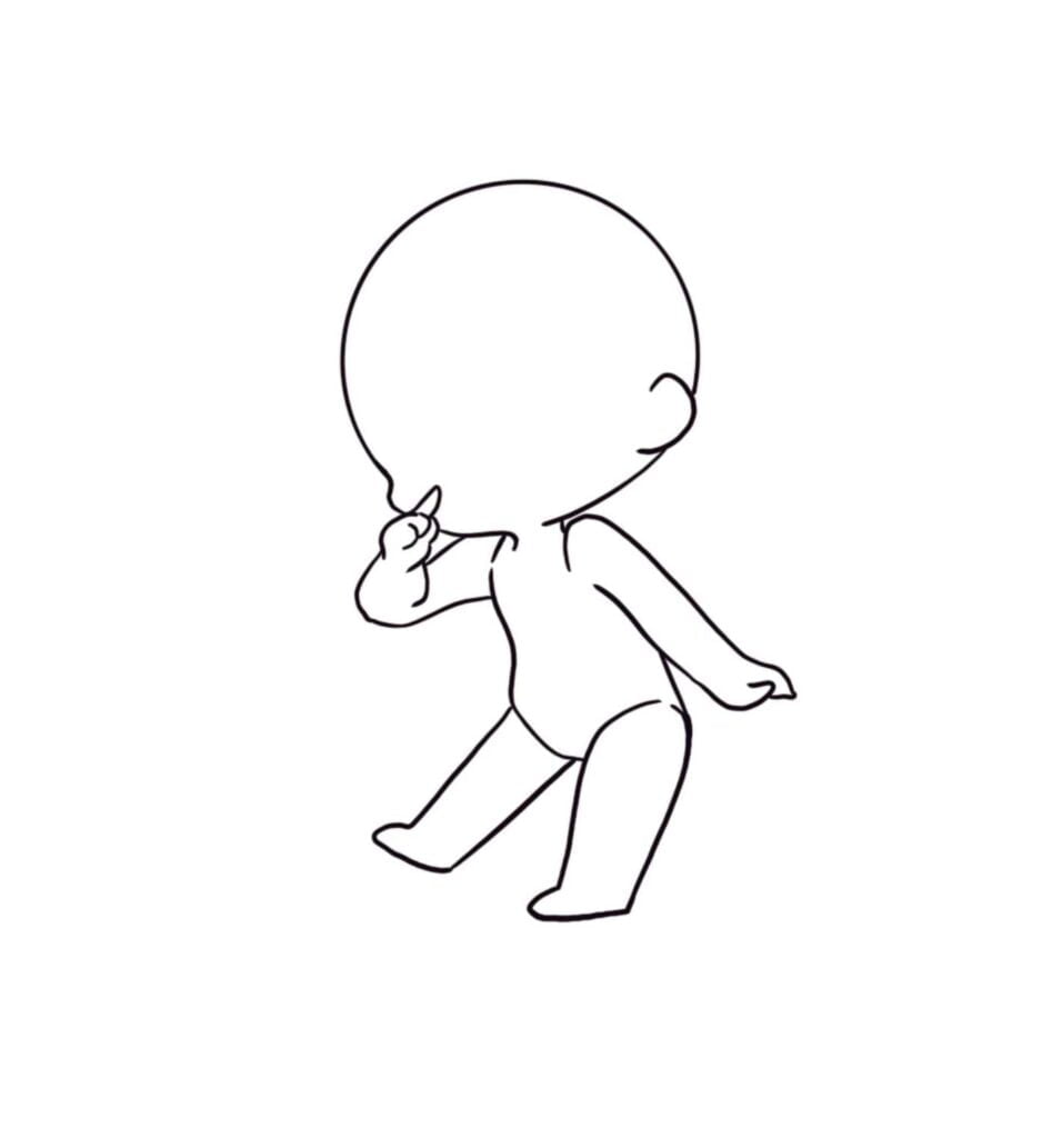 Pin para oc  Drawing base, Anime poses reference, Chibi girl drawings