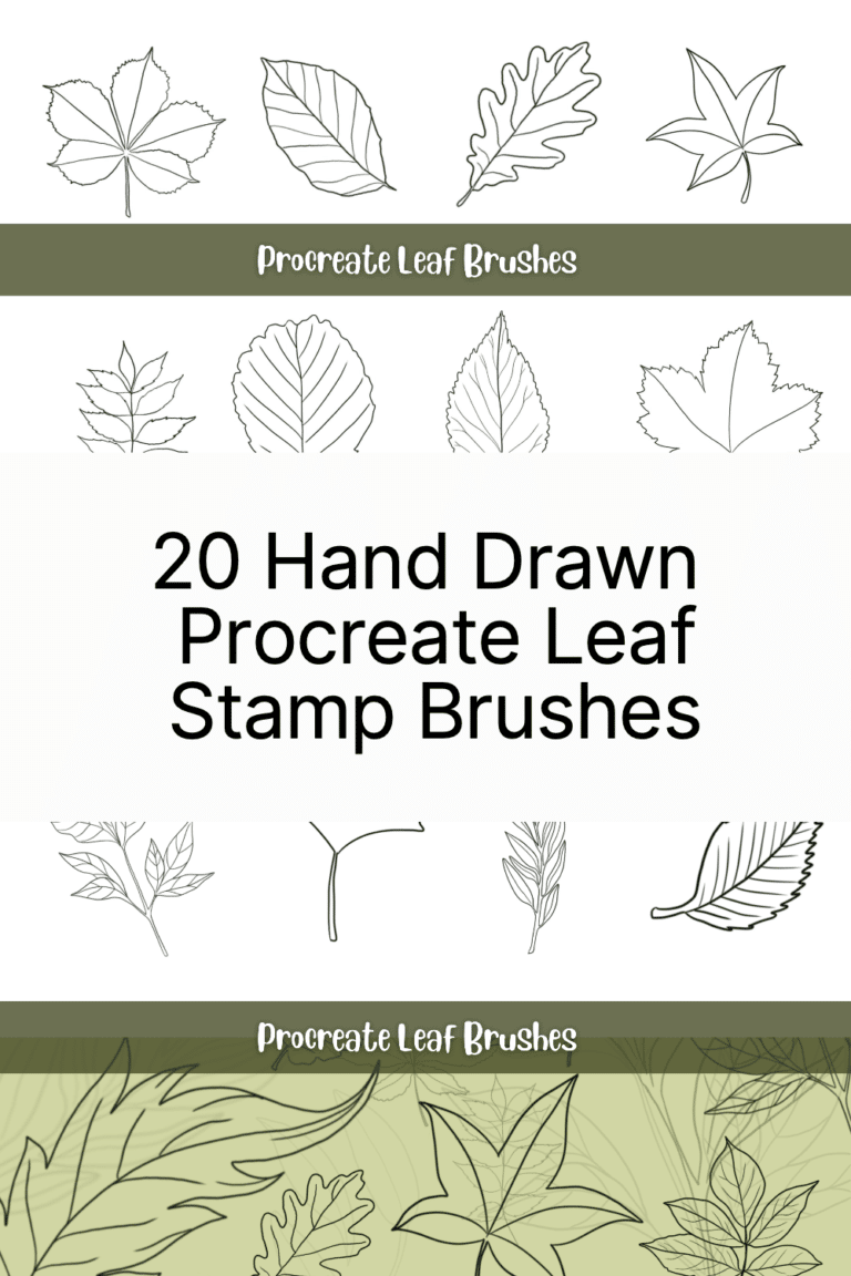 20 Beautiful HandDrawn Procreate Leaf Brush Stamps Artsydee