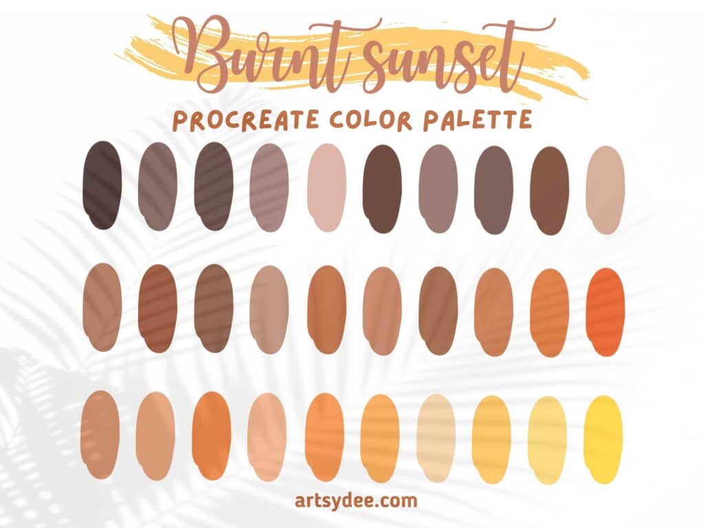Burnt Sunset Palette Procreate