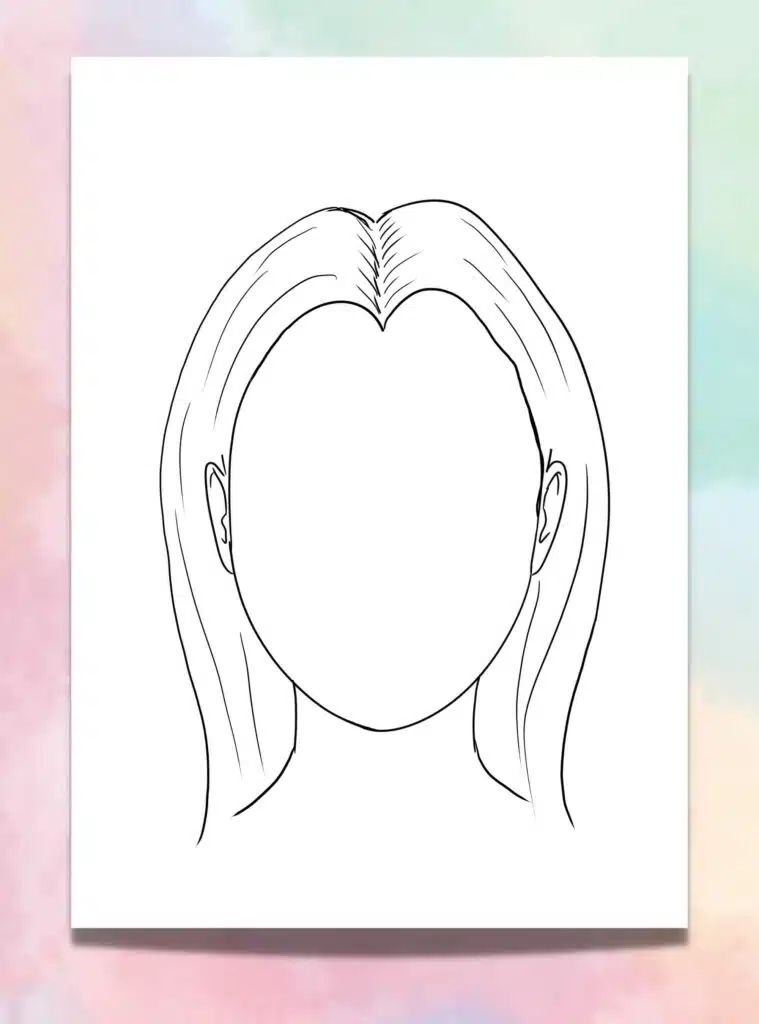 Girl Face Template Printable