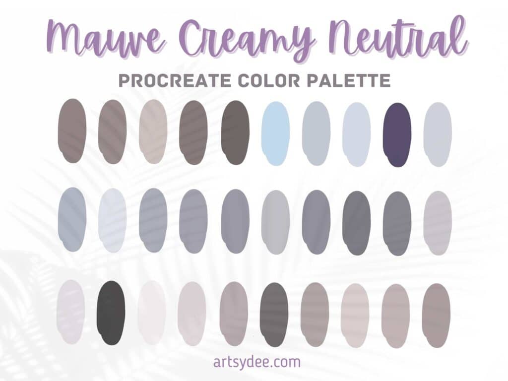 mauve creamy neutral procreate palette