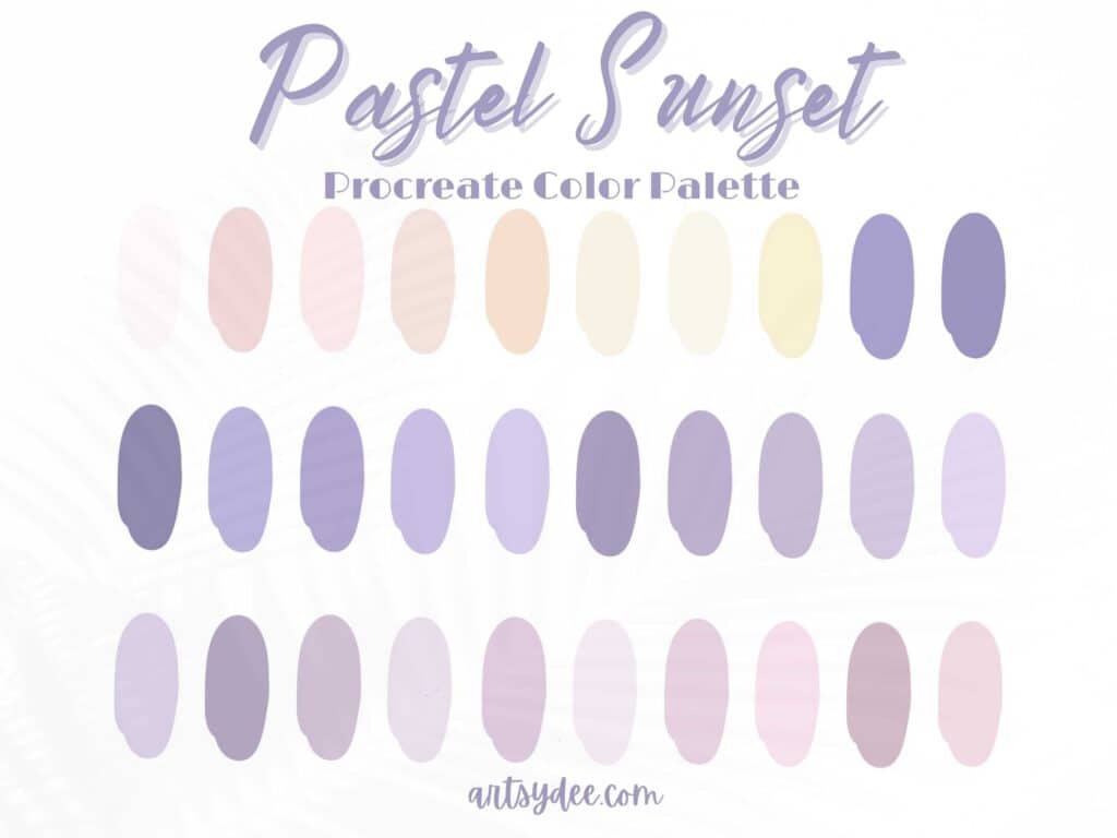 pastel sunset palette procreate