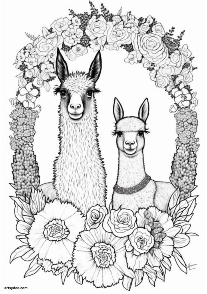 llama coloring page
