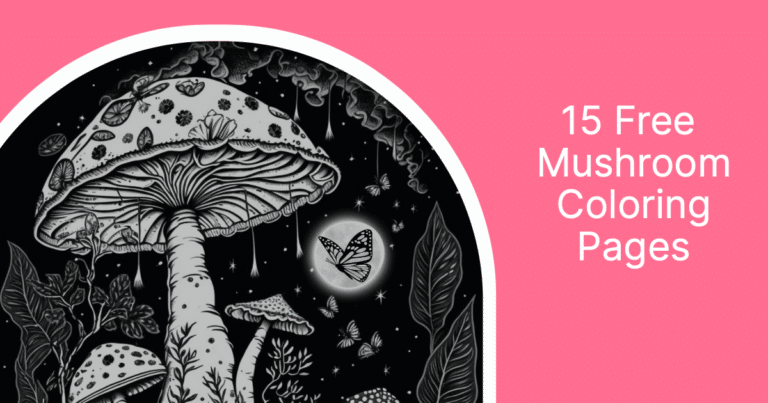mushroom coloring pages featured image