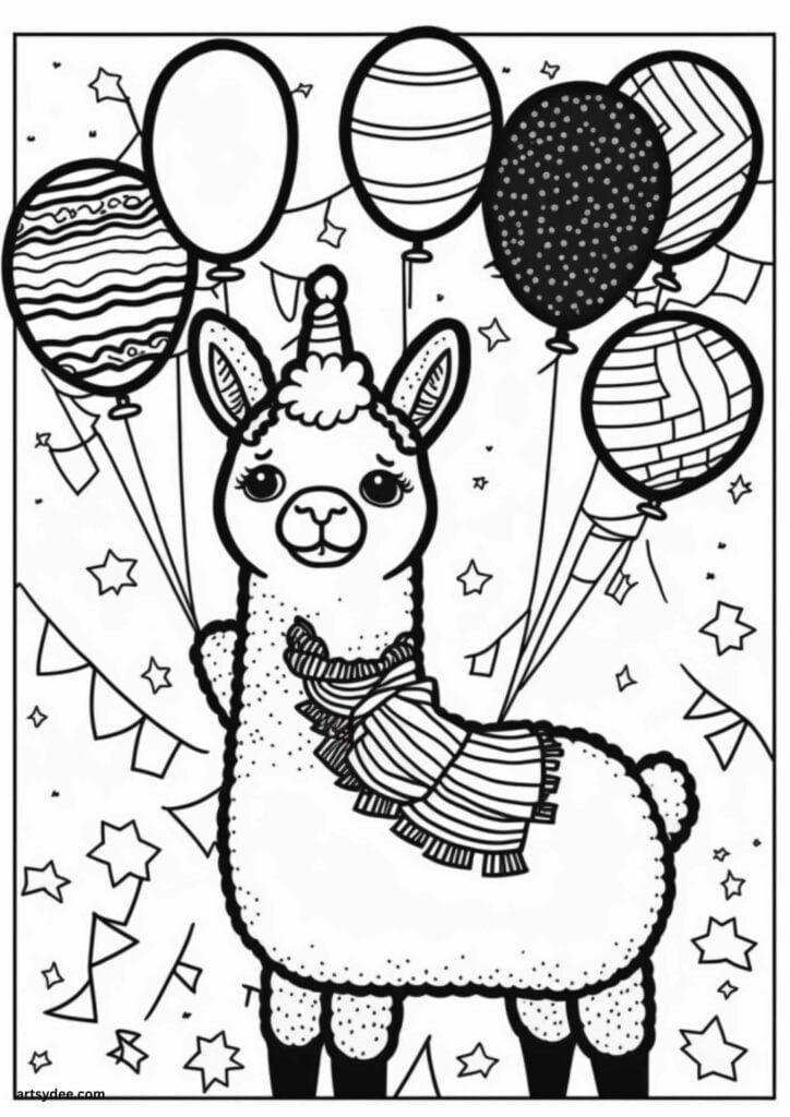 llama coloring page
