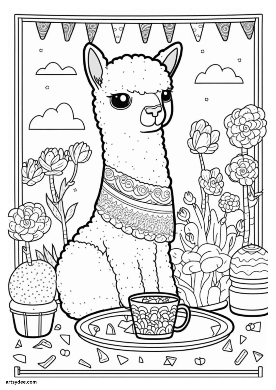 21 Free Llama Coloring Page Printables - Artsydee - Drawing, Painting ...
