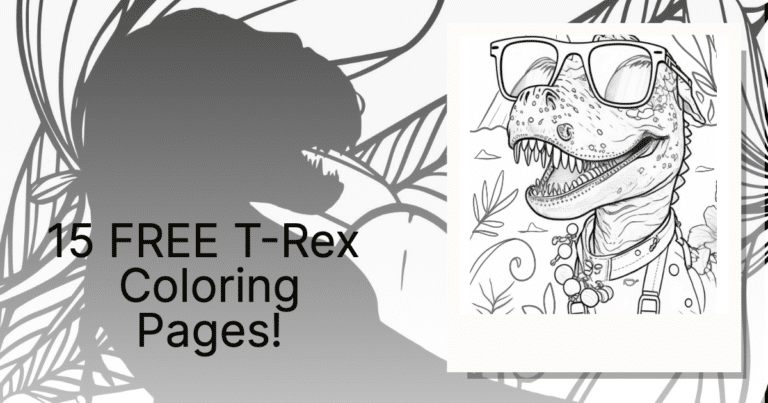 free t-rex coloring page printables