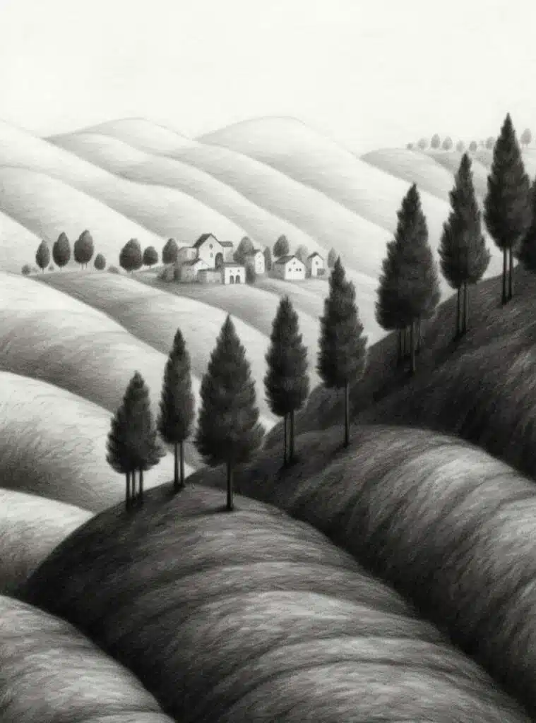Nature Drawing Ideas_ Rolling Hills