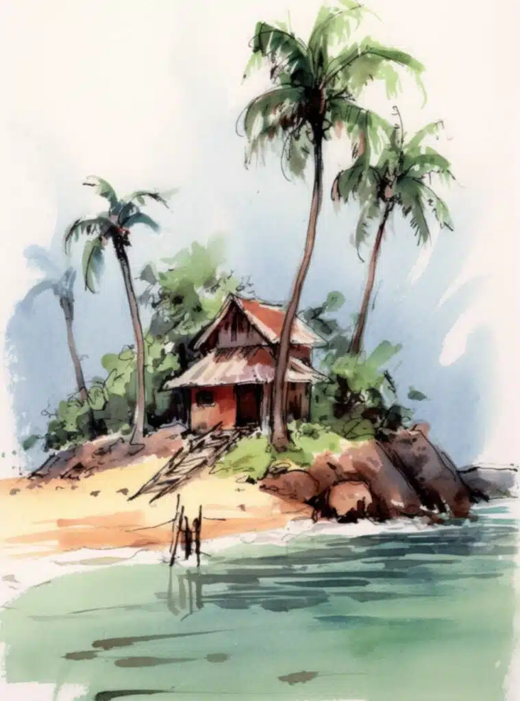 Nature Drawing Ideas_ Tropical Scenery