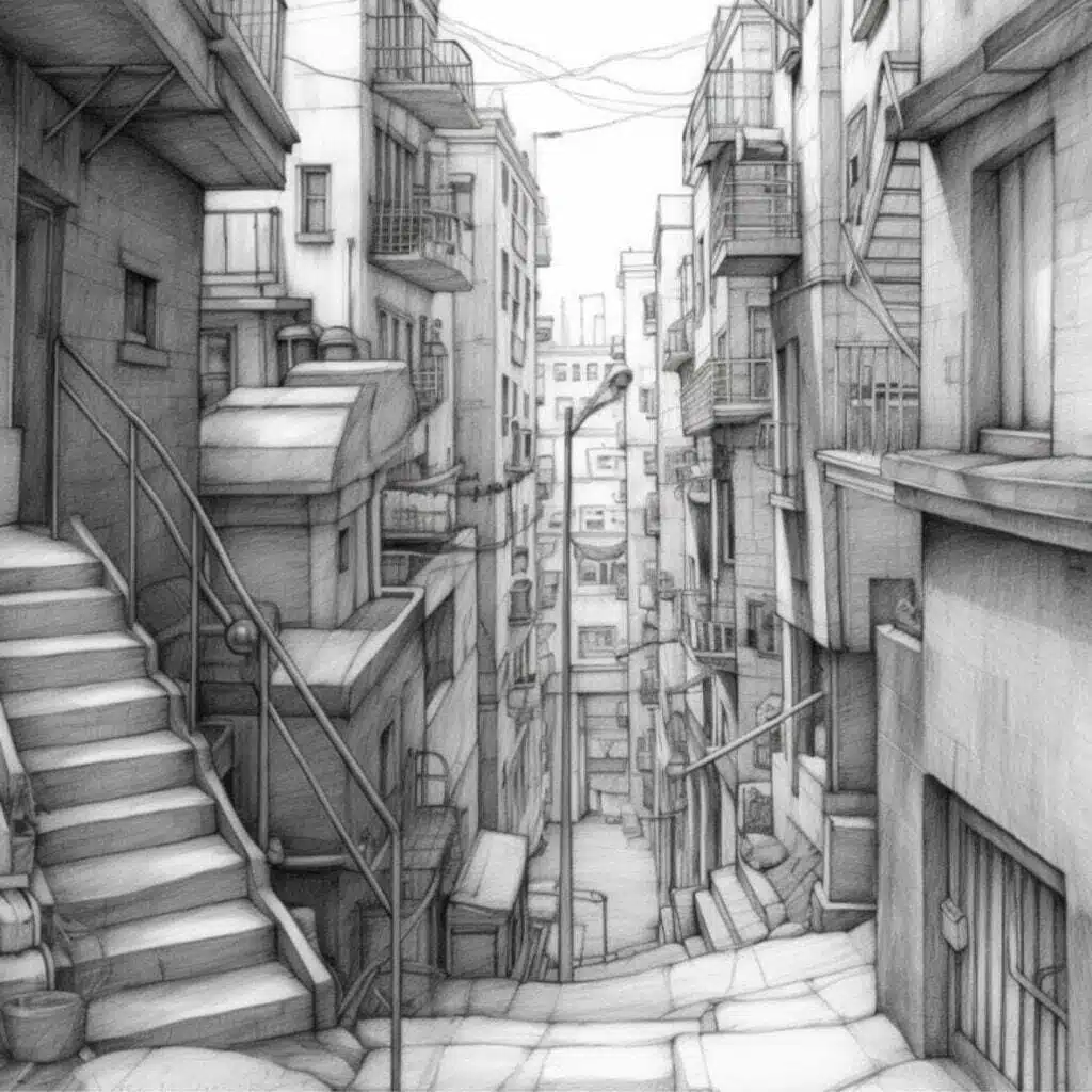 Some 3 point perspective drawing art that I've been working on. #drawing  #perspective #3pointperspective #background #drawingbackgroun... | Instagram