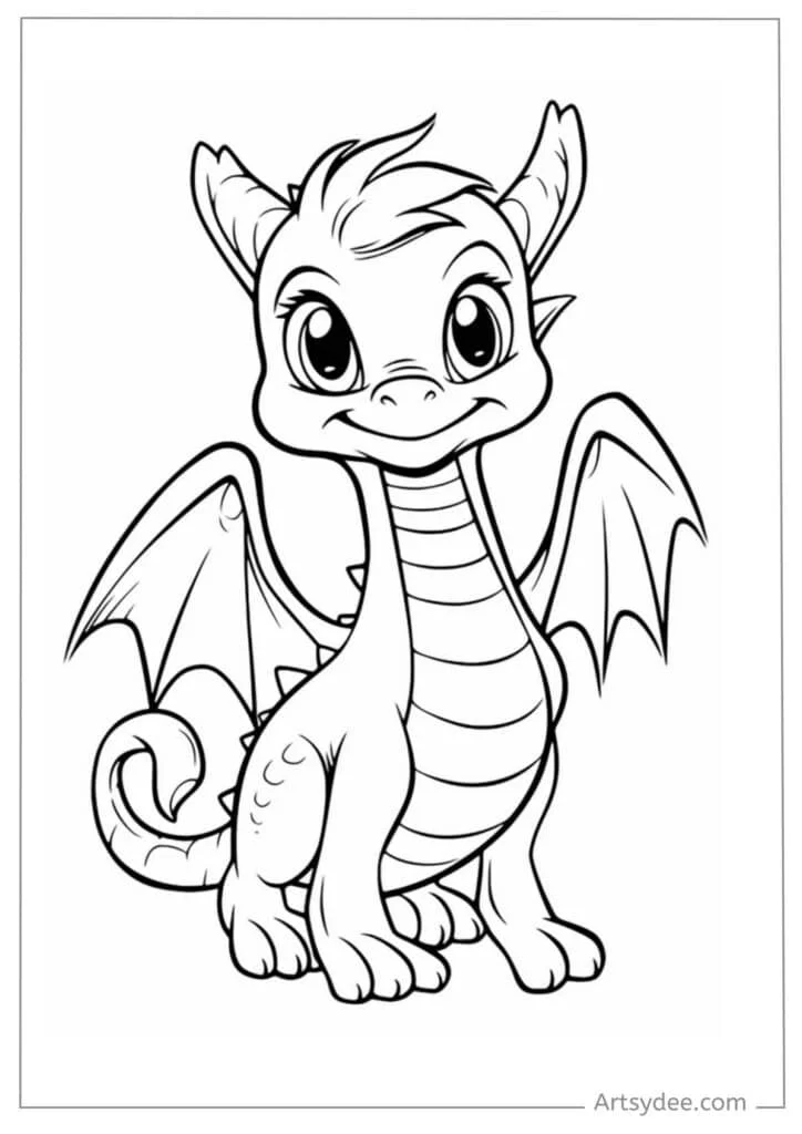 Cute Baby Dragons Coloring Pages
