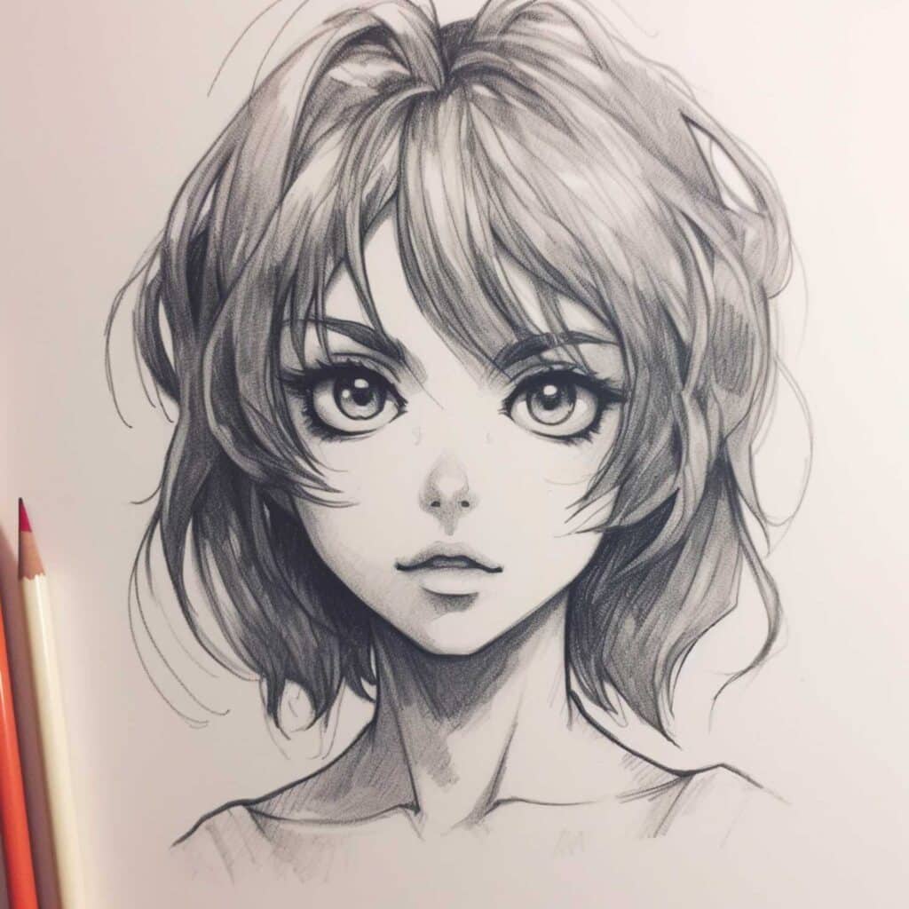 How to Draw an Anime Head and Face in Front View - Easy Step by Step  Tutorial