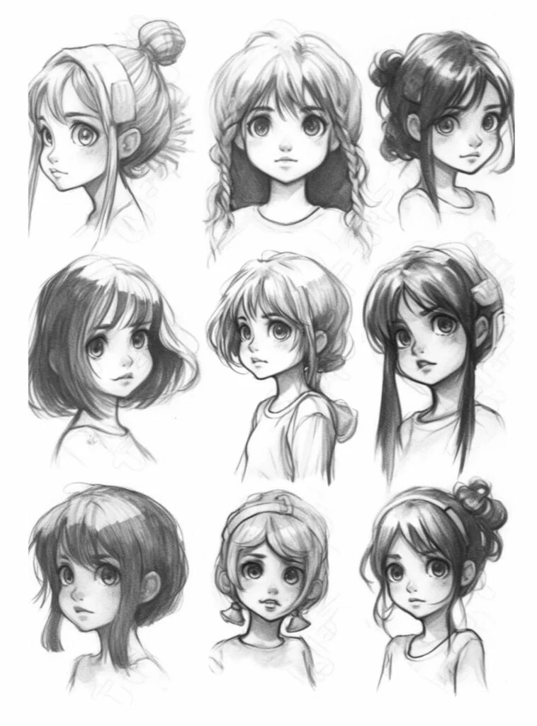 Drawing of a cute anime girl on Craiyon-saigonsouth.com.vn