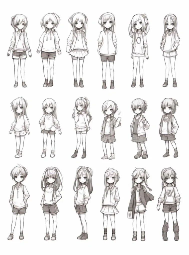 Cute Anime Pose - CLIP STUDIO ASSETS