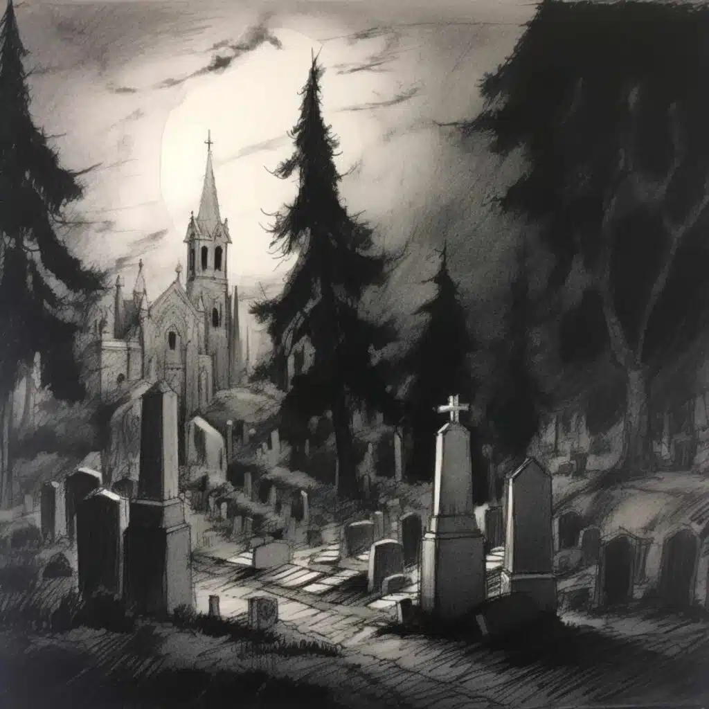 Halloween Drawing Ideas graveyard
