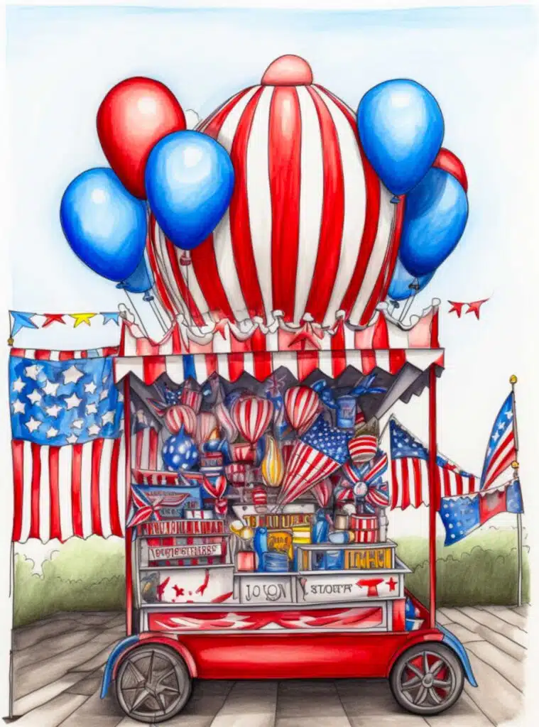 Summer Drawing Ideas: 4th July Float