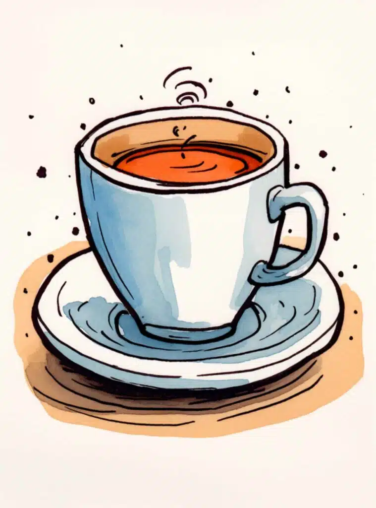 Drawings of Foods_ Coffee Cup in Color Marker & Pen