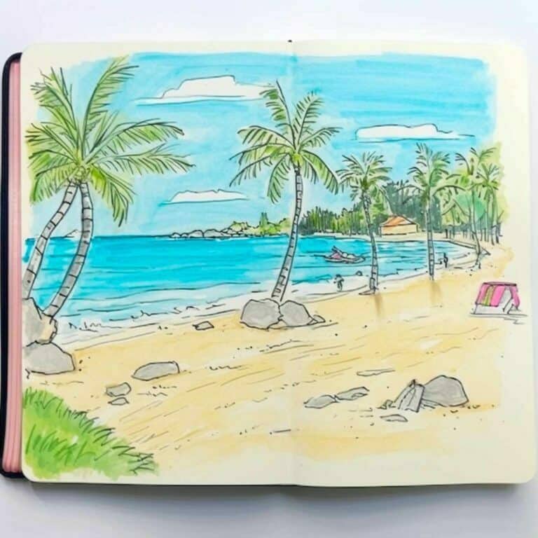 Spring Drawing Ideas A Beach Scene