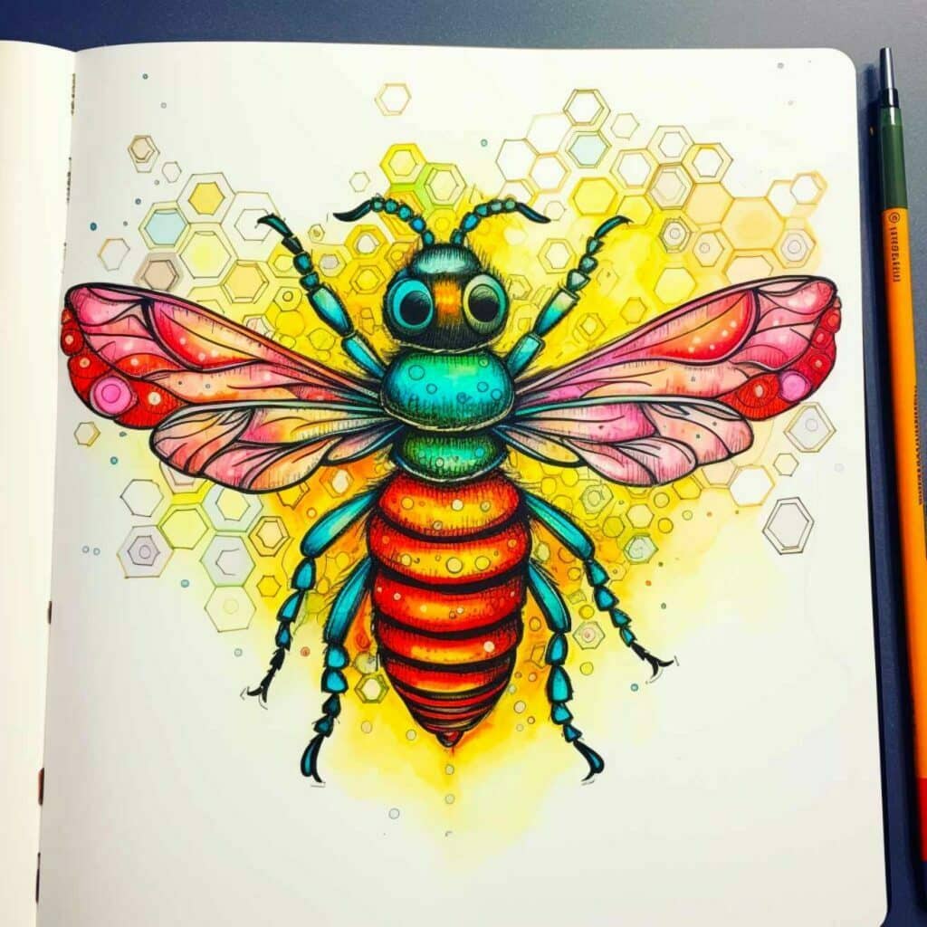 Spring Drawing Ideas A Bee